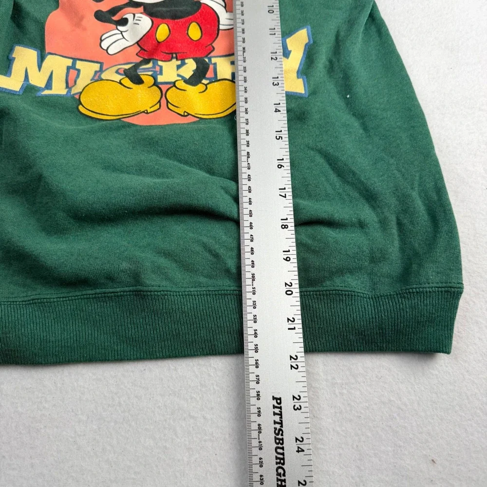 Vintage‎ 80s Mickey Mouse Kids Green Raglan Sweatshirt Disney Graphic Pullover